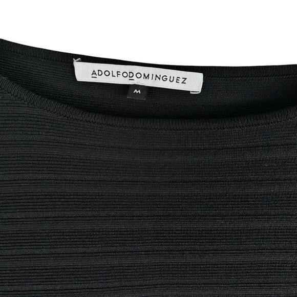 Adolfo Dominguez Women's Medium Black Ribbed Sweater - Picture 4 of 9